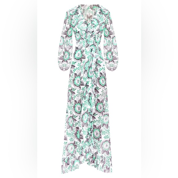 The Vampire's Wife Devastator Floral Cotton Chiffon Maxi Wrap Dress - Picture 5 of 7
